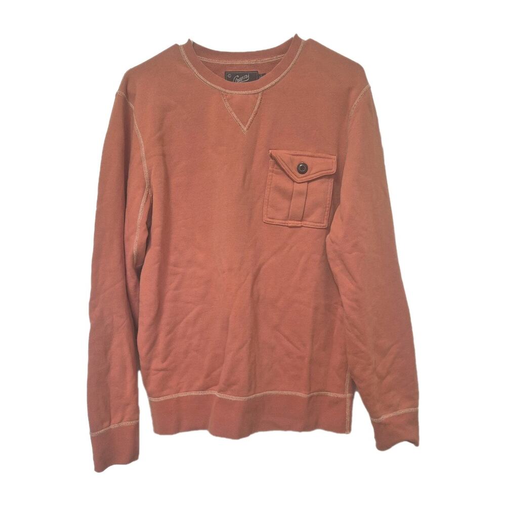 Grayers Clothiers Orange Pullover Sweatshirt Pocket Crew Neck Mens M